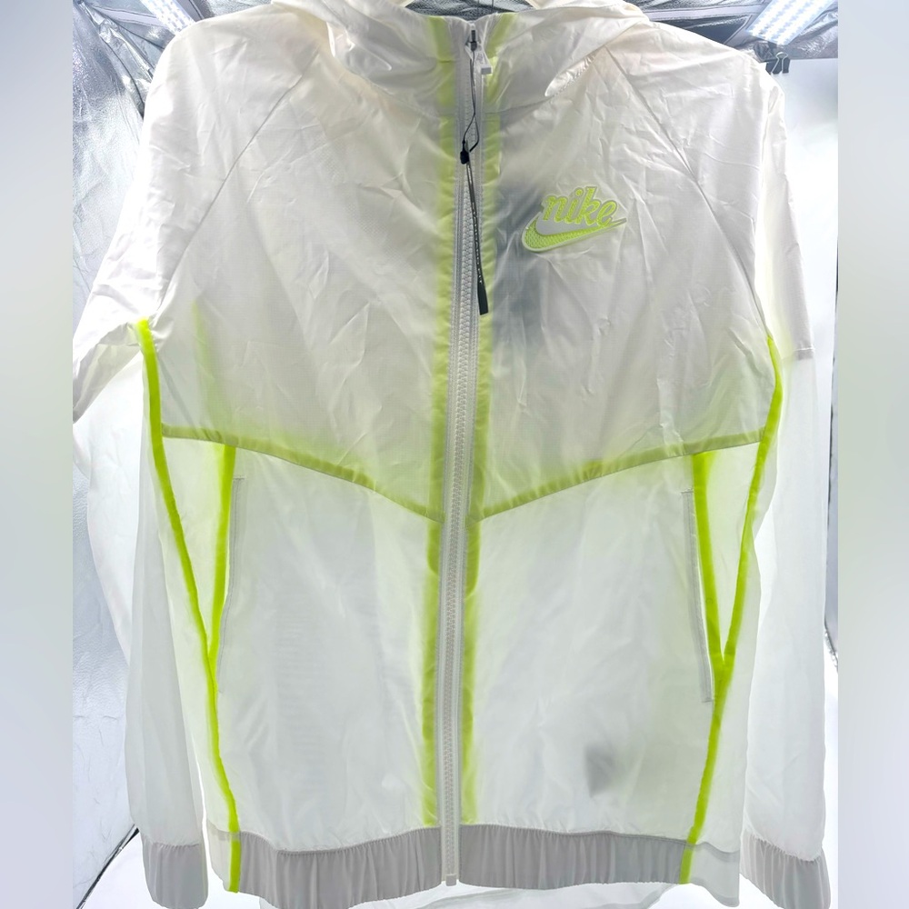 Nike Girls Icon Windrunner Jacket White Yellow Size Large